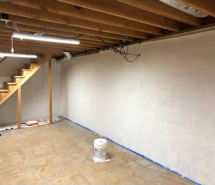 After mold remediation in a basement garage